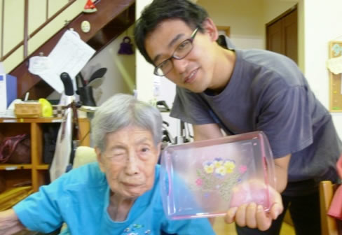 完成した押し花